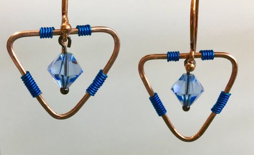 Kristal Wick's Too Hip to Be Square Earrings - , Contemporary Wire Jewelry, Coiling, Coiling Wire, Wire Coiling, Forging, Forging Jewelry, Jewelry Forging, Loops, Wire Loop, Wrapped Wire Loop, Texturing, earrings